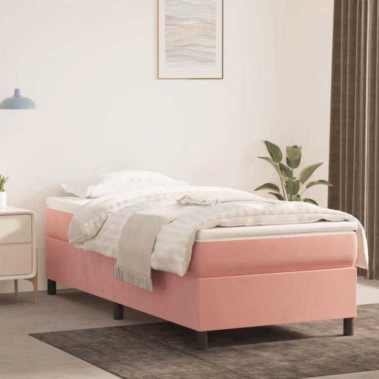 Maison Exclusive - Struttura Letto a Rete a Molle Rosa 90x200 cm in Velluto