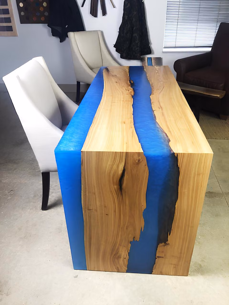 Esstisch Tisch Küchentisch Moderne Tische Wasserfall Fluss Epoxid Harz Möbel