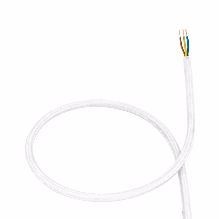 Cavo elettrico tessile bianco 8 m