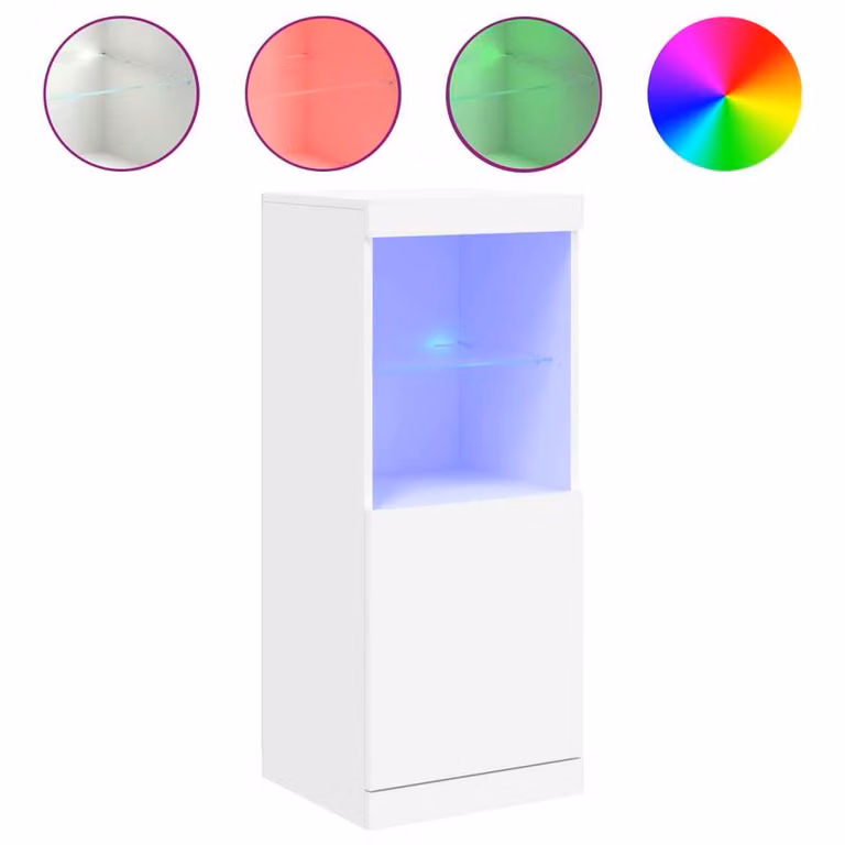 Credenza con Luci LED Bianca 41x37x100 cm
