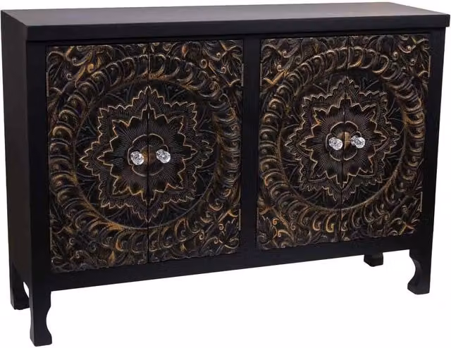 Credenza in legno con 4 porte 100,5x26x70