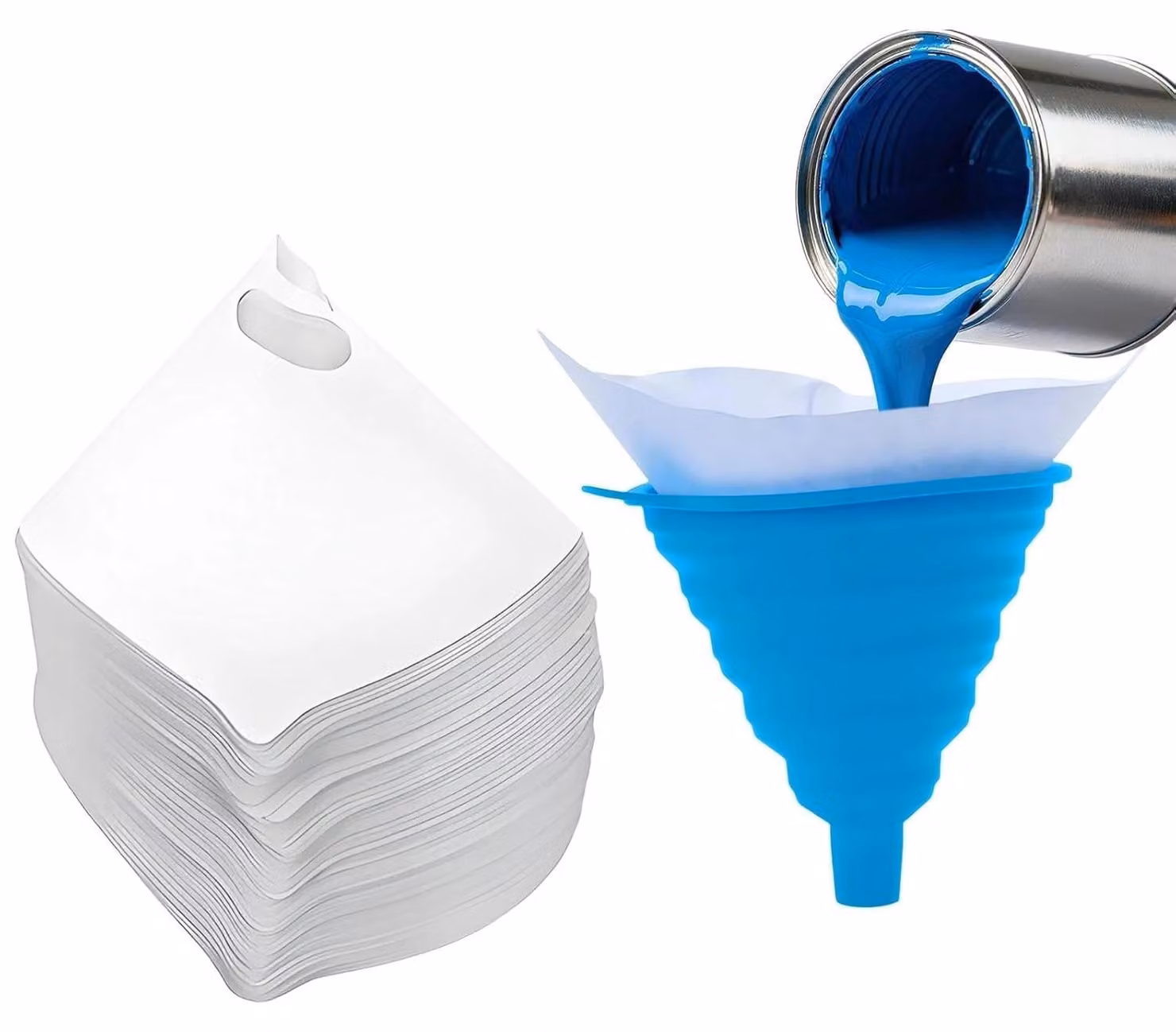 Carta per pistole a spruzzo, confezione da 100 pezzi, monouso, con imbuto in silicone conico