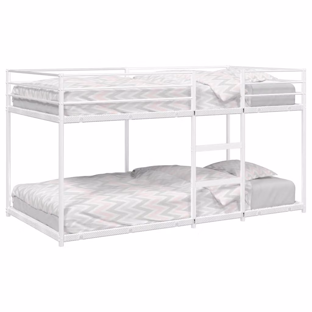Letto a castello moderno vidaXL in metallo bianco per bambini L/P/H: 200 x 90 x 175 cm