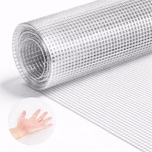 VEVOR Rete Metallica a Maglie Fitte 6,3 mm 1 x 5 m Diametro 0,55 mm per Recinzione, Rotolo di Rete Zincata a Caldo Dopo la Saldatura, per Divisione Protezione di Orti Giardini Pollame Conigli Animali