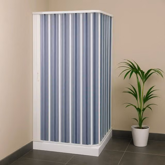 Box doccia a soffietto a due lati in pvc guide estensibili aperture reversibili *** misure 92-102 x 92-102 cm, confez...