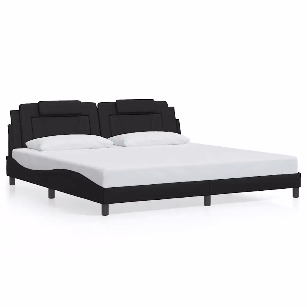 Letto con giroletto Viana vidaXL in similpelle nero L 200 cm x P 200 cm x H 218 cm – 2