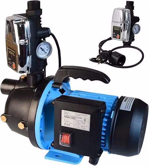 Pompa idrostatica HANDY 3000 (550 W, 3000 l/h, sollevamento massimo 40 m) Pompa di aspirazione per acque di superficie con controller CSK 5