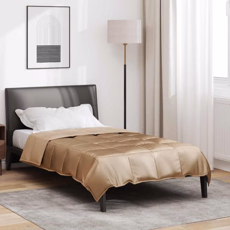 Piumone Completo Annuale vidaXL in Microfibra Oro 155 x 220 cm
