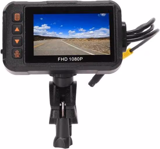 Tachimetro da moto da 3 pollici, telecamere da 1080p, impermeabile, sensore G, sistema di guida al parcheggio