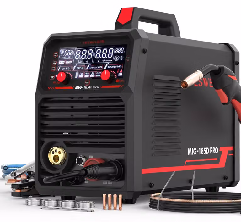 Saldatrice MIG MAG 230V, 5-in-1, con controllo sinergico