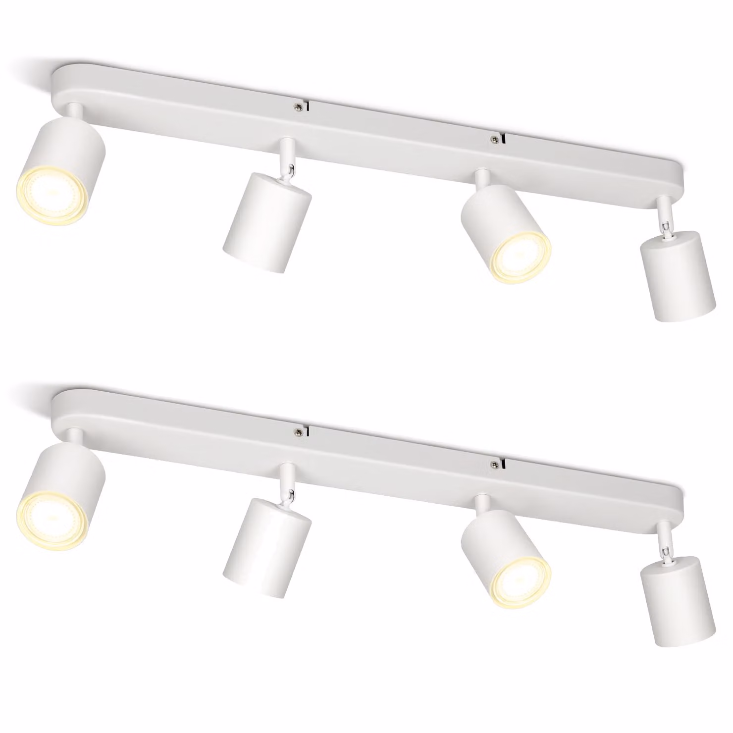 ZMH LED plafoniera bianca 4 fiamme 2 faretti da soffitto moderno GU10 faretto da soffitto in metallo orientabile 330° per soggiorno camera da letto corridoio