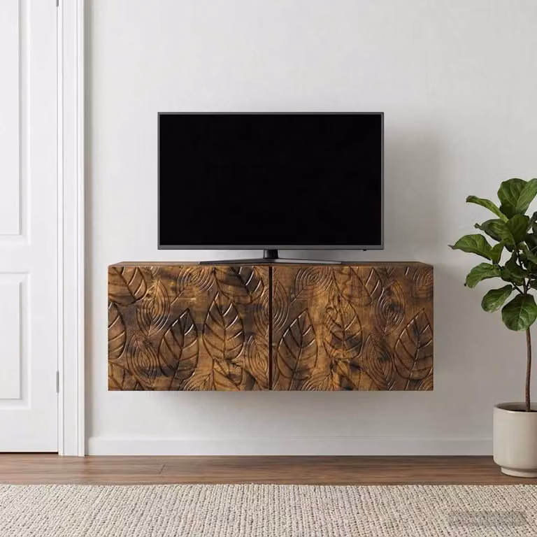 vidaXL Mobile Porta TV da Muro in Rovere Fumo, L 98 cm x P 41 cm x H 30 cm