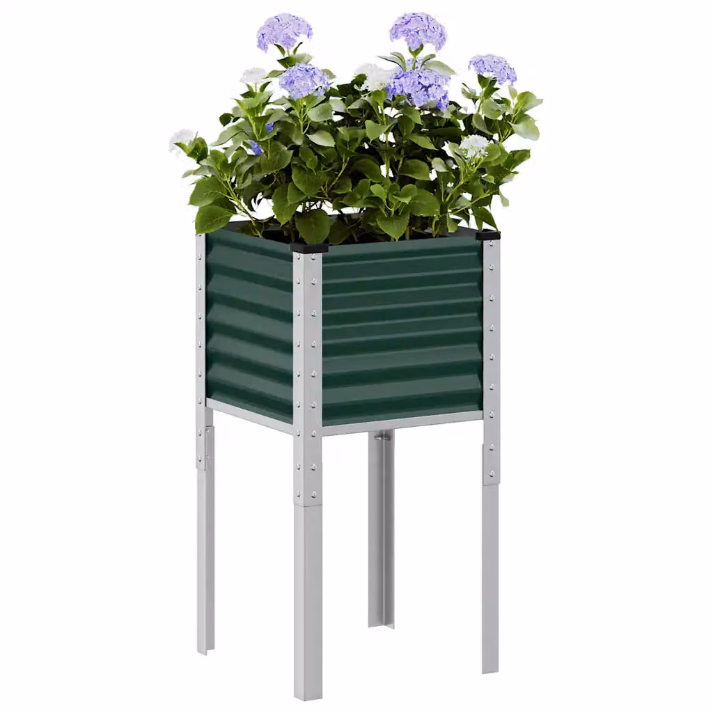 Fioriera da giardino vidaXL in acciaio verde L/P/H: 45 x 45 x 88 cm