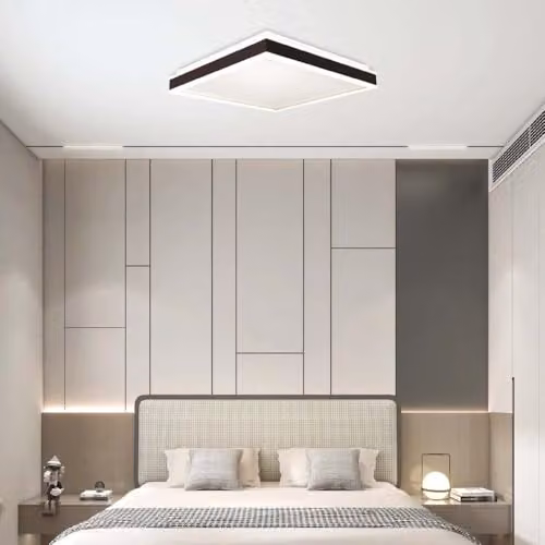 V-TAC Lampadario LED Quadrato 18W con Montaggio a Plafone Dimmerabile TRIAC Colore Nero 4000K