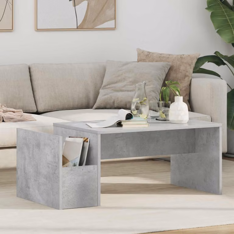 Maison Exclusive - Tavolino in cemento grigio 90 x 45 x 35 cm Materiale ligneo