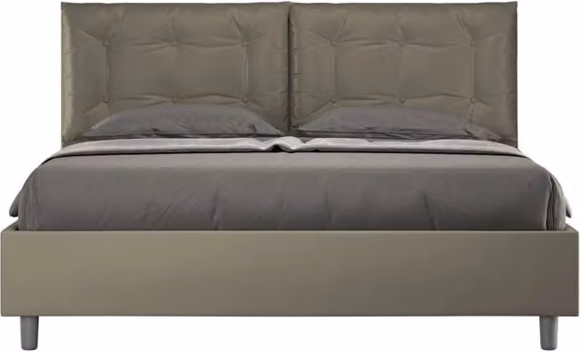 Letto imbottito Matrimoniale 160x190 cm Annalisa - Similpelle,Cappuccino,Con rete