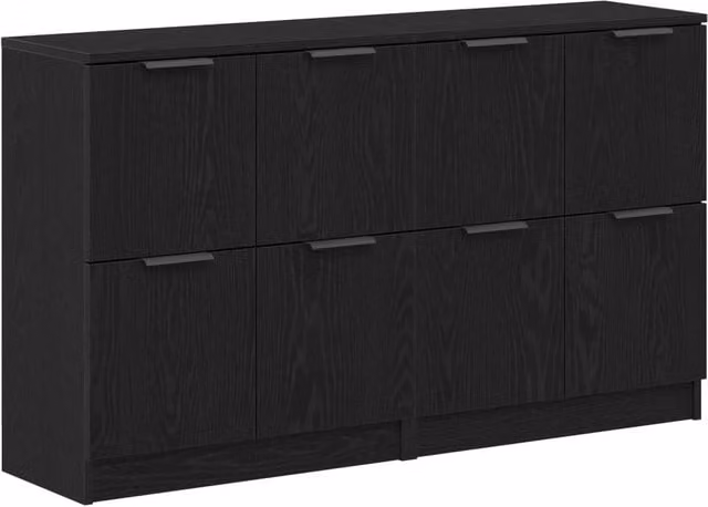 Credenza 2 pz | Madia | Buffet da pranzo | Armadio da pranzo Rovere Nero 60 x 30 x 70 cm Legno multistrato