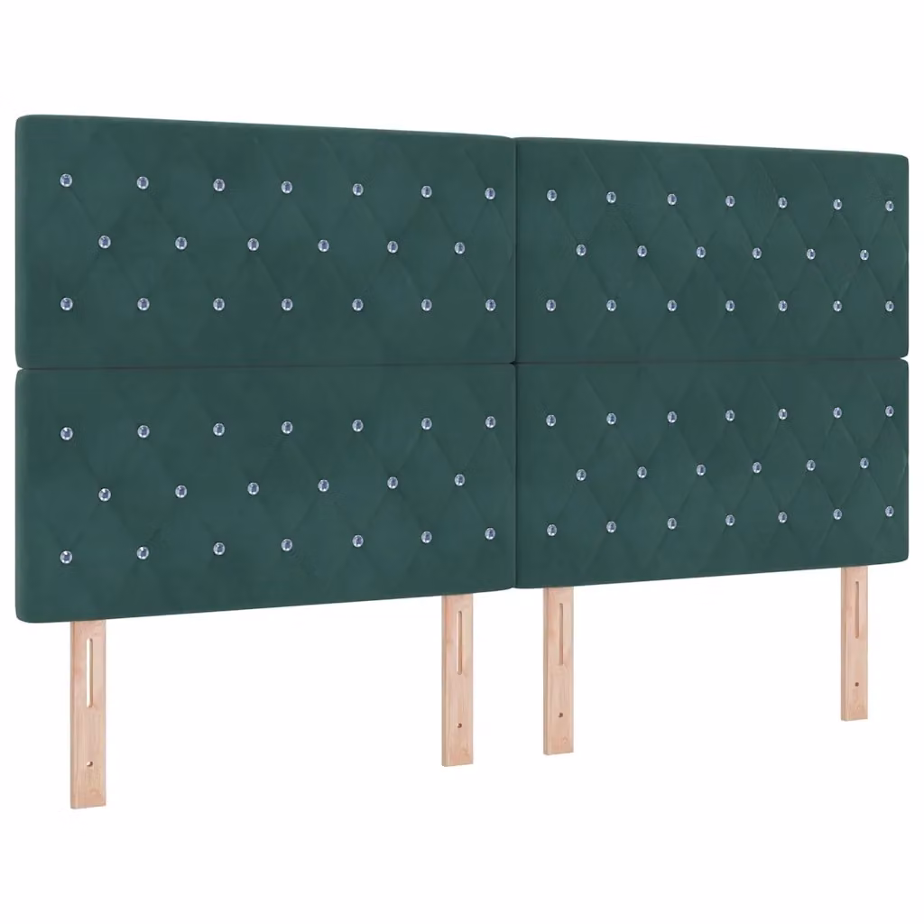 Letto a molla moderno vidaXL in velluto verde con illuminazione LED sottostante L/P: 180 x 200 cm – 2