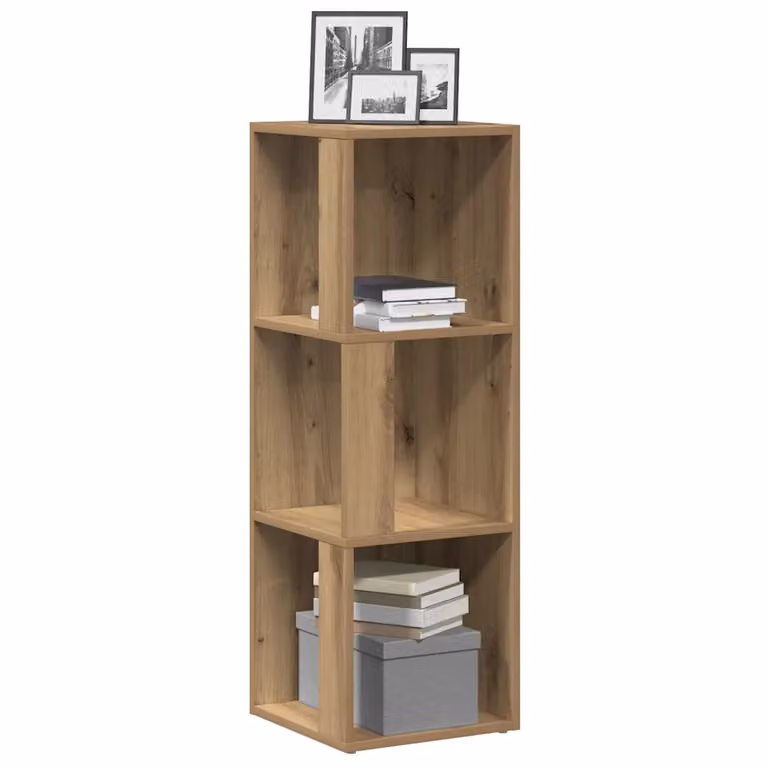 Mobile angolare vidaXL in legno MDF color rovere marrone con ripiani interni L/P/H: 33 x 33 x 100 cm