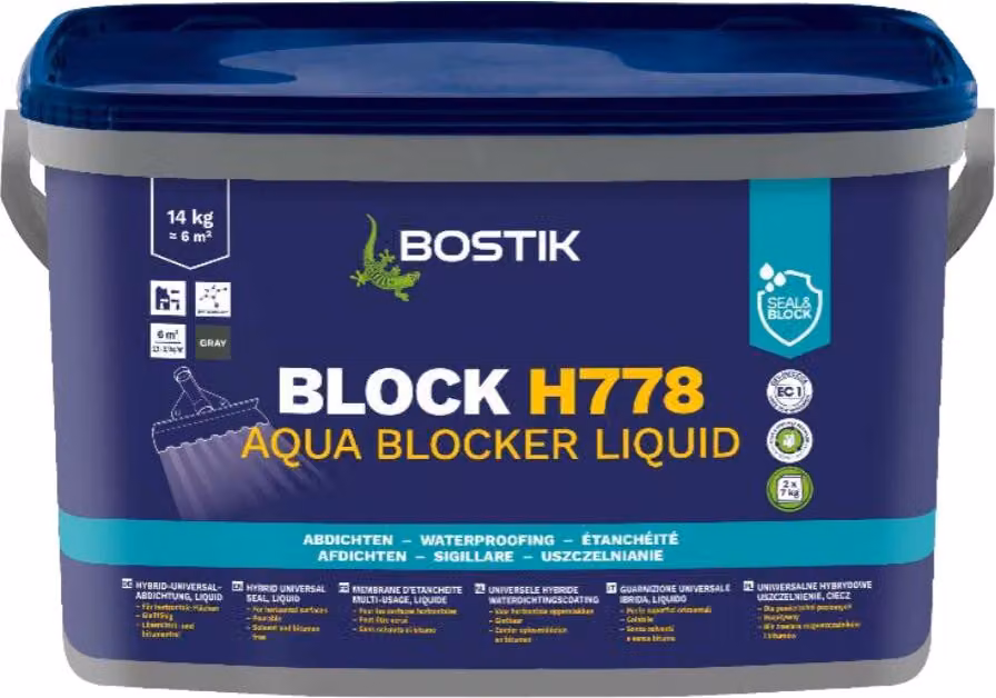 Bostik Block H778 Impermeabilizzante universale Aqua Blocker liquido secchio da 14 kg