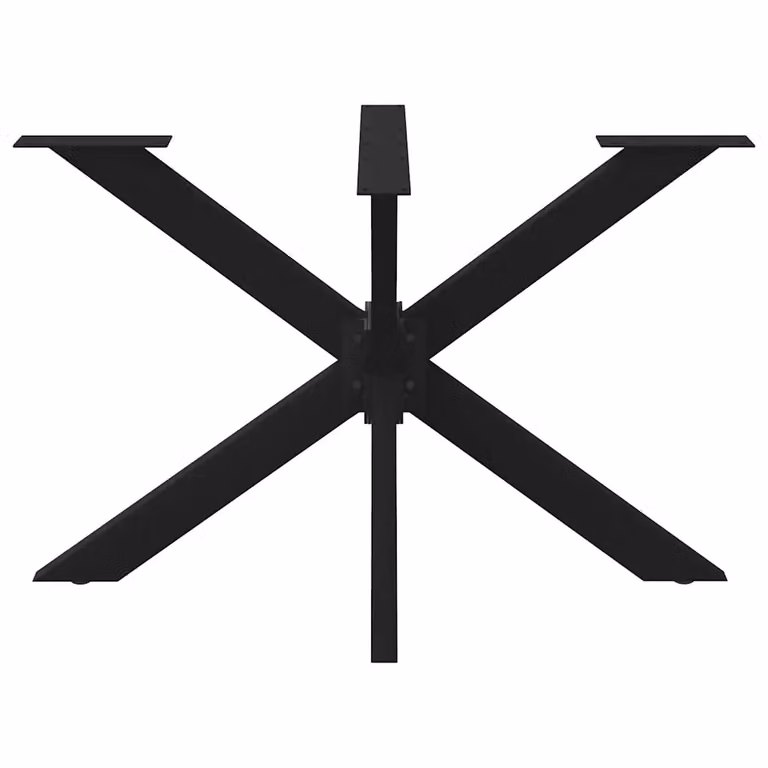 Gamba per tavolo da pranzo vidaXL a forma di ragno in metallo nero laccato con altezza regolabile L: 120 cm, P: 68 cm, H: 72-73 cm