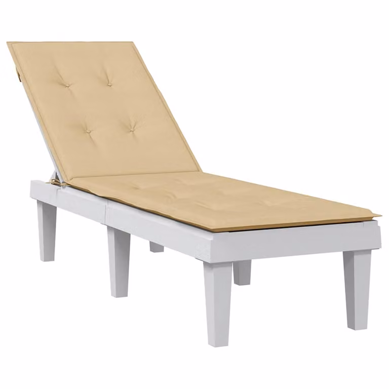 vidaXL Cuscino per Sdraio Beige in Poliestere con Imbottitura in Schiuma L: 180 cm, P: 50 cm, H: 4 cm