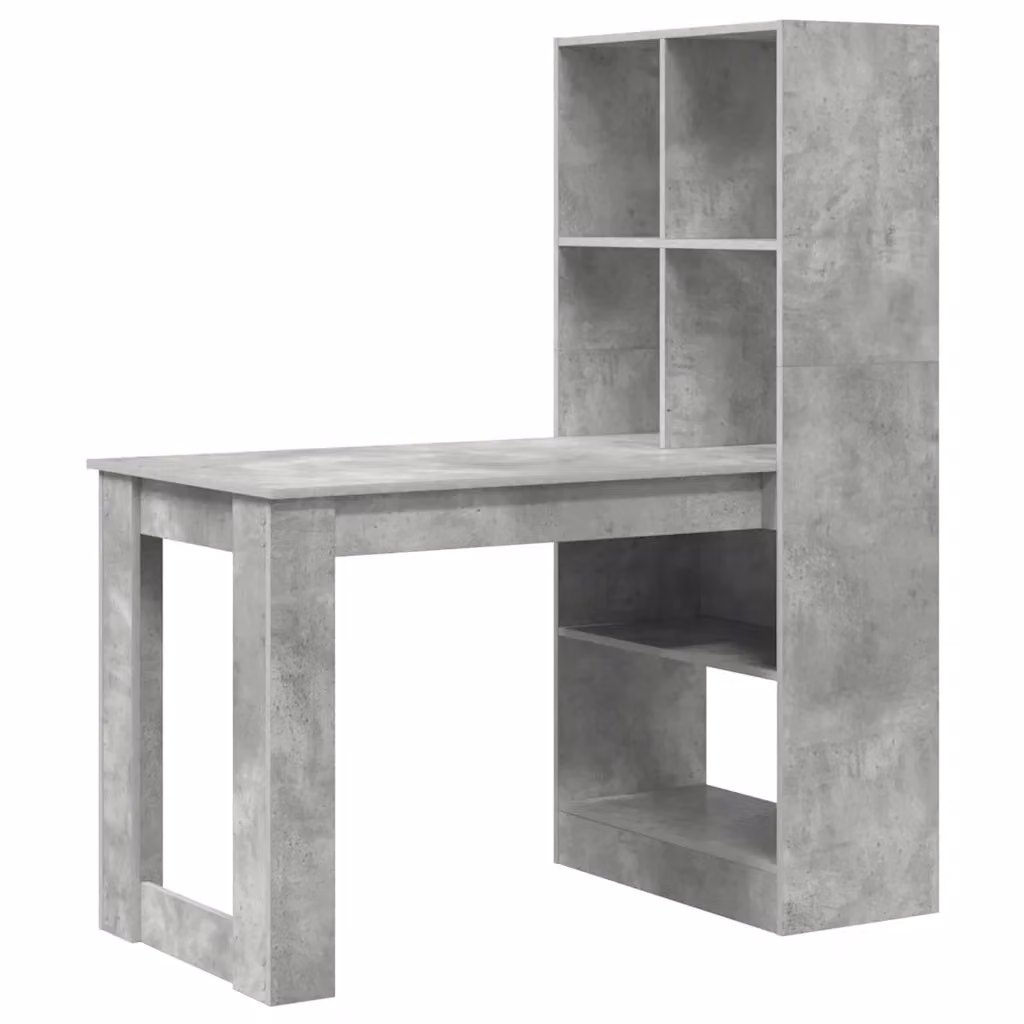Scrivania moderna vidaXL in legno ingegnerizzato grigio L: 122 cm, P: 67 cm, H: 145 cm – 2