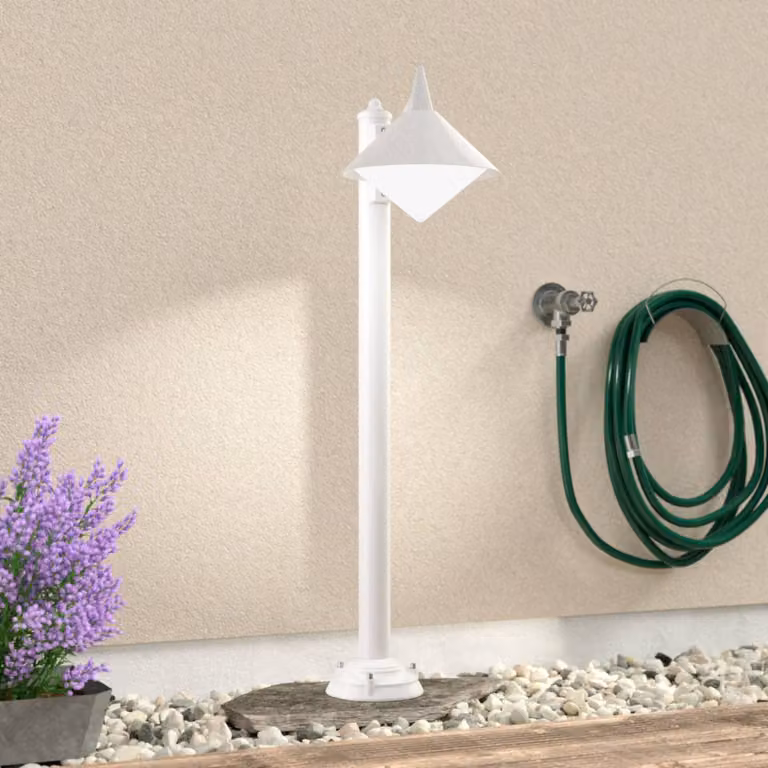 LCD Lampioncino da giardino Liara, Bianco / Opale, Alluminio, Moderno, Lampada da esterni