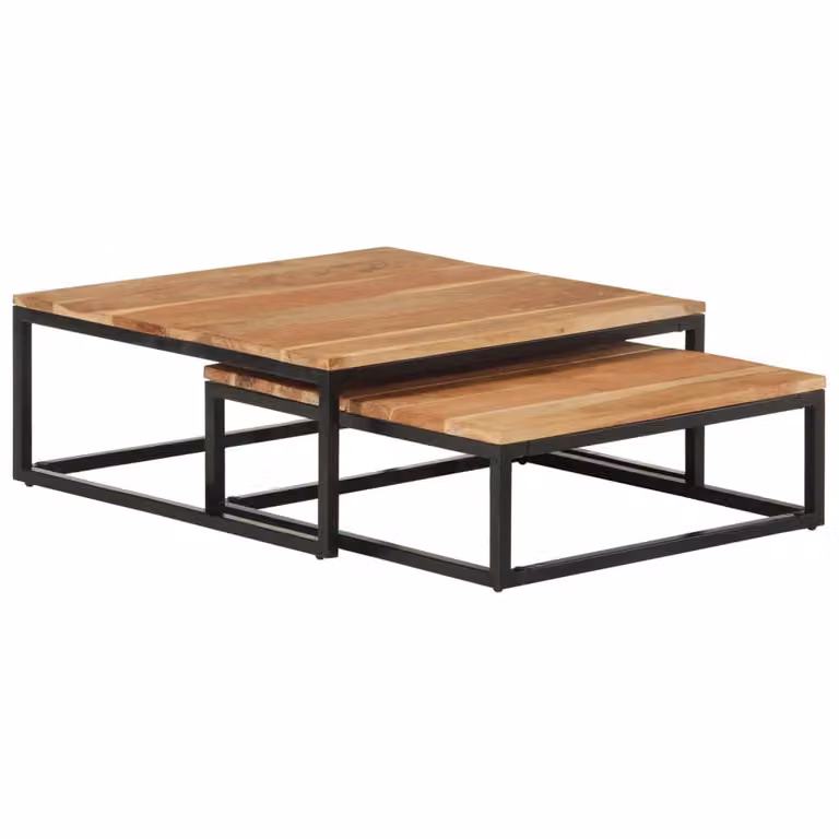 The Living Store Set tavoli 2 pz. Legno massiccio di acacia