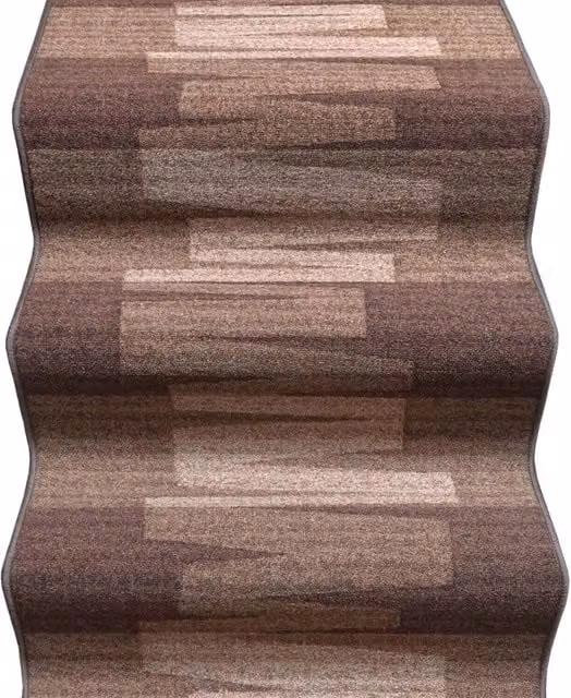 Passatoia EMMEVI Marrone con Motivo Zig Zag, Lavabile e Antiscivolo, Ideale per Ingresso, Corridoio o Cucina, L/P: 67 x 900 cm