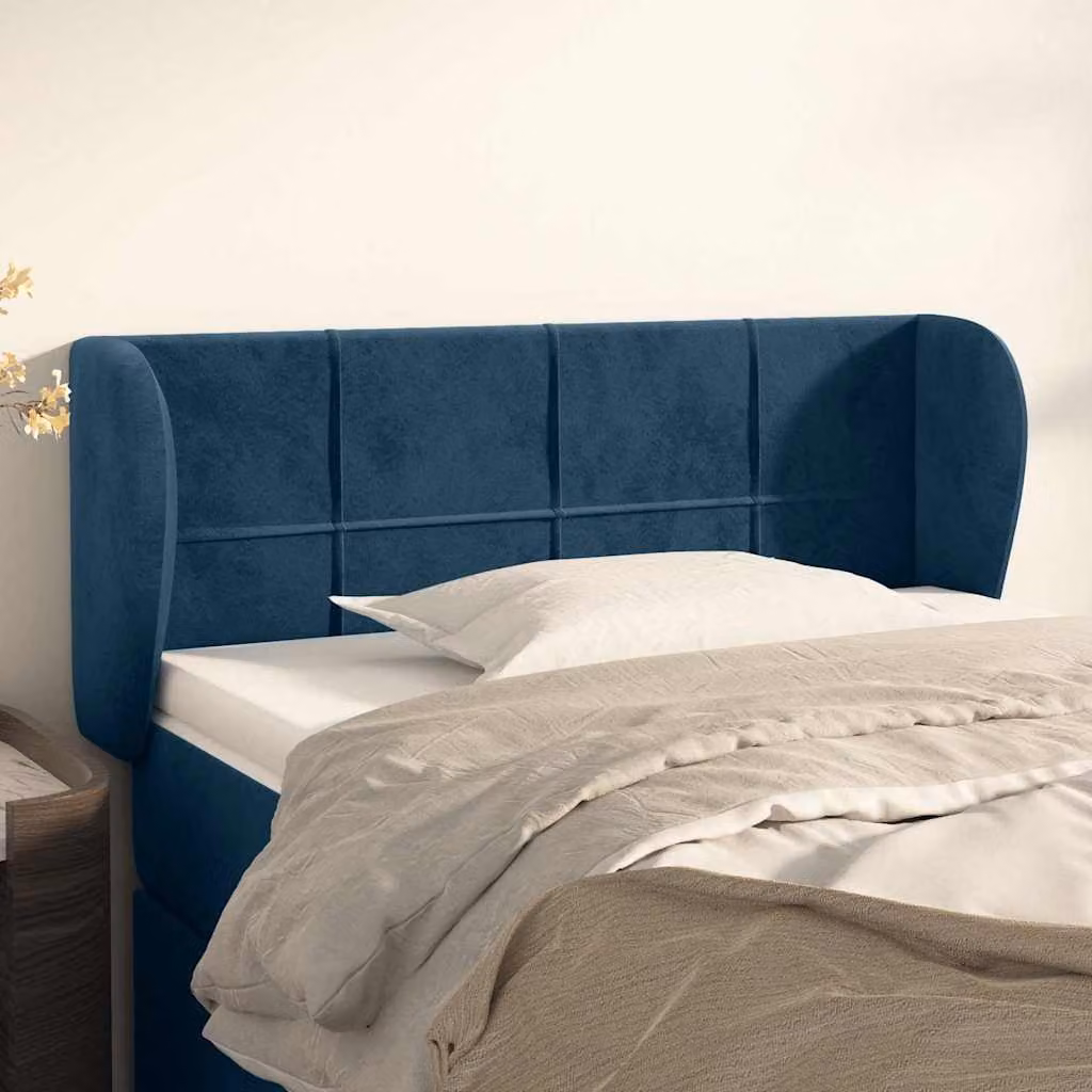 Testiera ad orecchio vidaXL in velluto blu scuro L: 103 cm, P: 23 cm, H: 78-88 cm