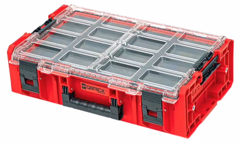 Qbrick System ONE Organiser 2XL 2.0 MFI RED ULTRA HD impilabile 582 x 387 x 131 mm 13,5 l IP66 con inserto in schiuma
