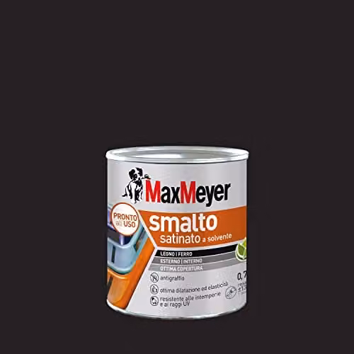 MaxMeyer Smalto a Solvente Satinato Nero R9005 0,750 l