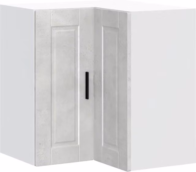 Mobile angolare da parete HELLOSHOP26 per cucina o soggiorno, design moderno in legno composito grigio opaco, L/P/H: 57 x 57 x 60 cm