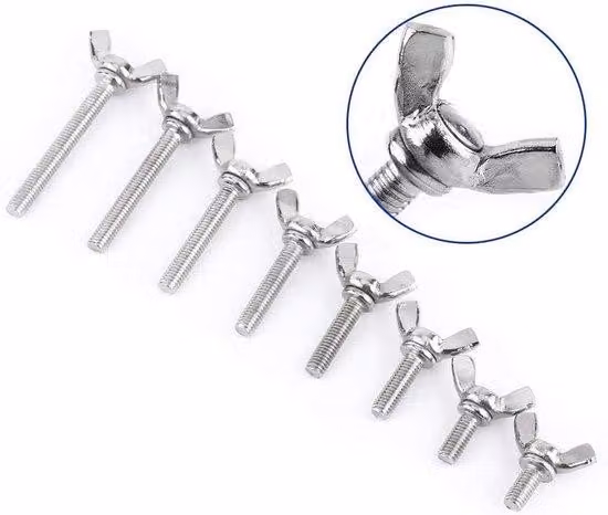 Set di viti ad alette in acciaio inossidabile DIN 316, 5 pezzi, M6 x 30 mm, con dispositivo di serraggio a pollice, ideale per diversi lavori.