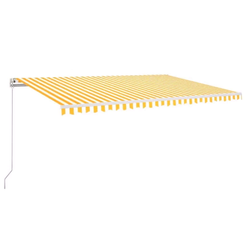 vidaXL Tenda da Sole Retrattile Automatica con Telecomando in Alluminio e Poliestere, Giallo e Bianco, L 500 cm x P 300 cm – 2