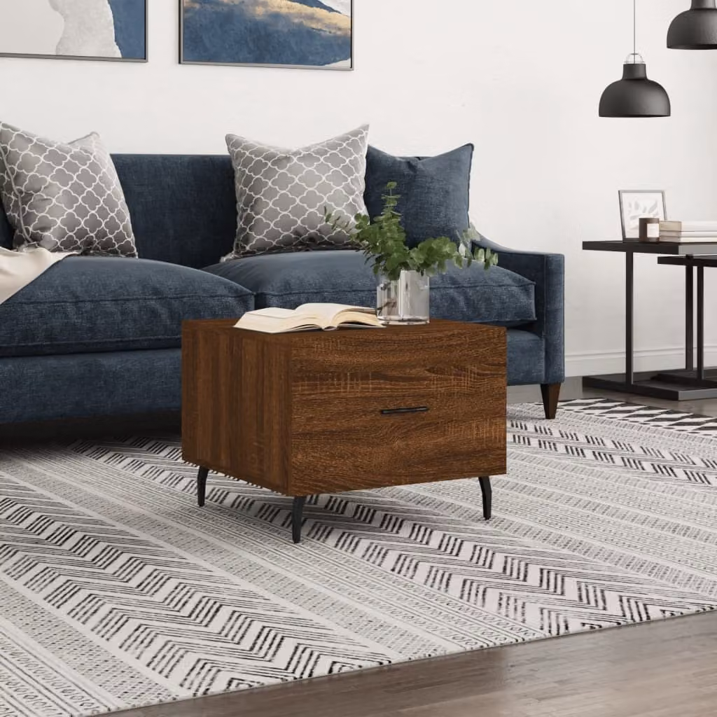 Maison Exclusive - Tavolino marrone effetto rovere 50x50x40 cm Materiale ligneo