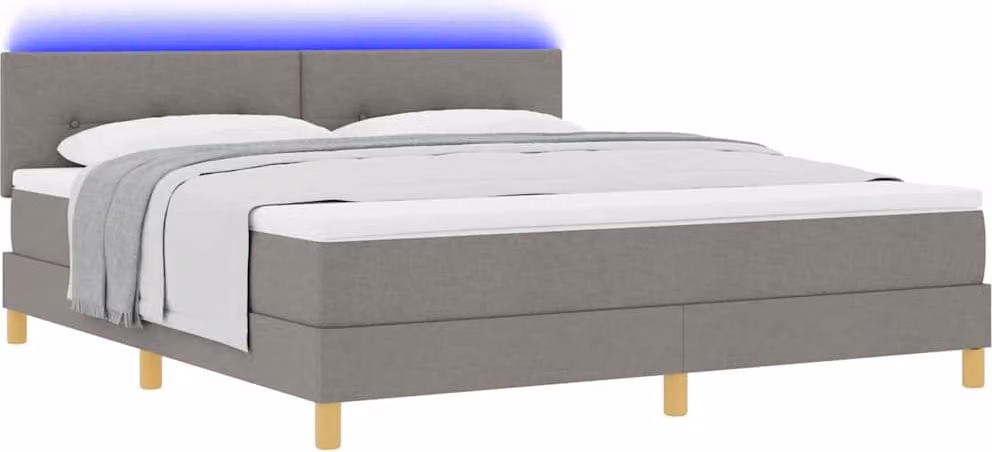 Letto a Sorgente LED con strisce LED Talpa 180 x 200 cm Tessuto