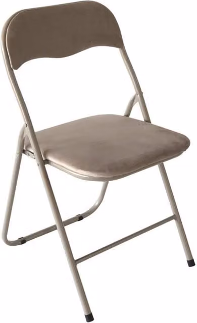 Set di 6 sedie pieghevoli Amanda Casa Collection in velluto beige con struttura tortora