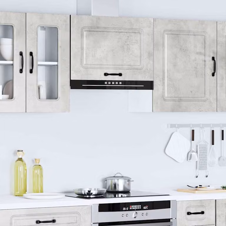 Pensile da cucina moderno vidaXL Kalmar in legno e MDF, colore grigio, L: 60 cm, H: 40 cm, P: 31 cm