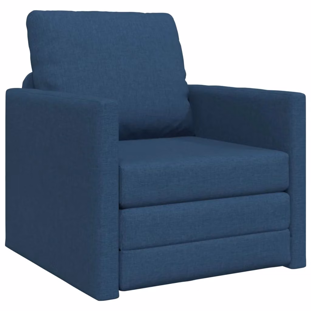Divano letto pieghevole moderno vidaXL in tessuto blu con braccioli L: 74 cm, P: 77 cm, H: 81 cm – 2
