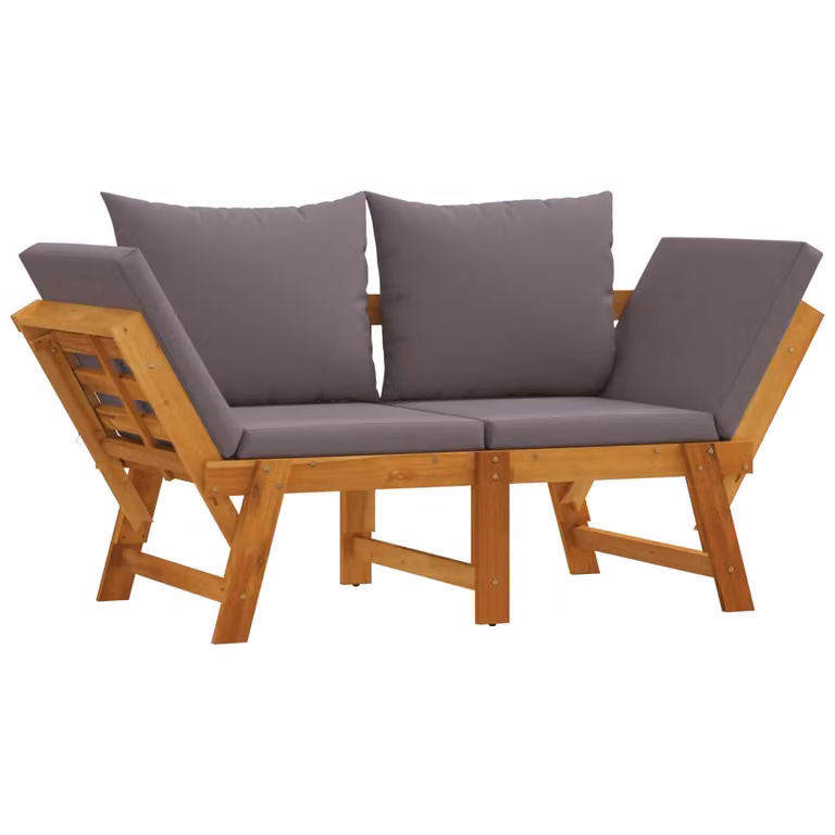 Panca da Giardino con Cuscini 2-in-1 in Legno di Acacia