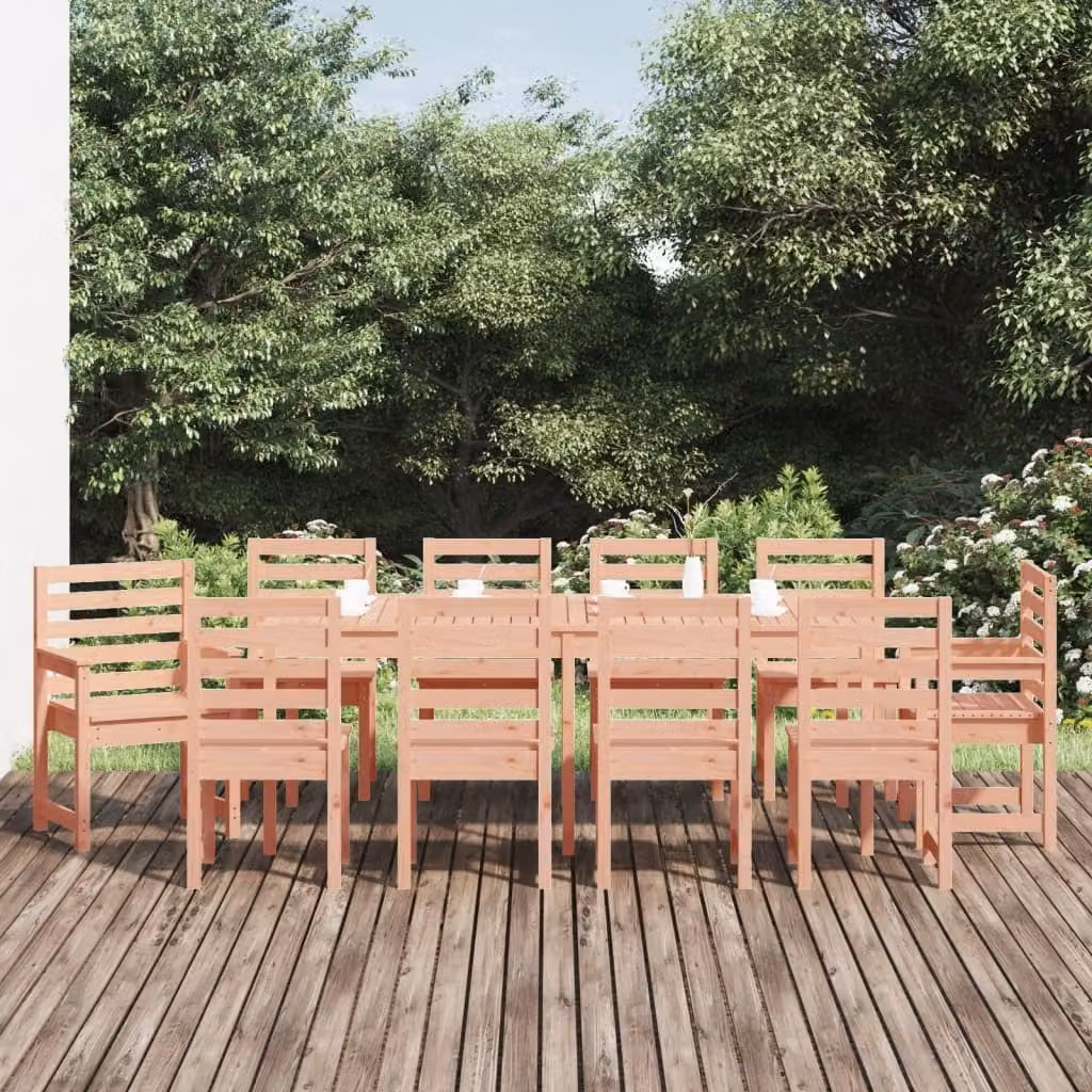 Set da pranzo per giardino vidaXL in legno di Douglas marrone, 11 pezzi
