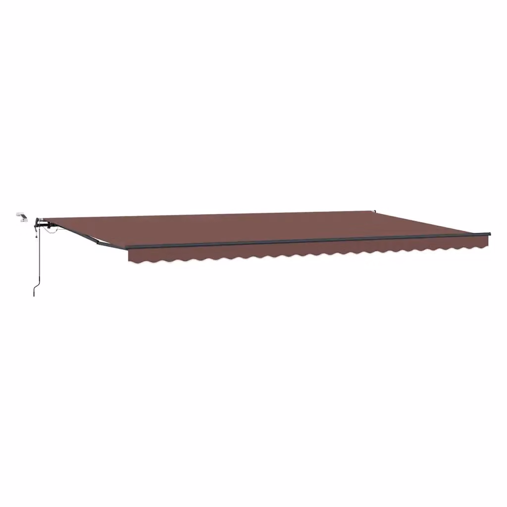 Tenda da Sole Retrattile Automatica con LED VIDAXL in Poliestere e Alluminio, Colore Marrone Antracite, L: 600 cm, P: 300 cm – 2