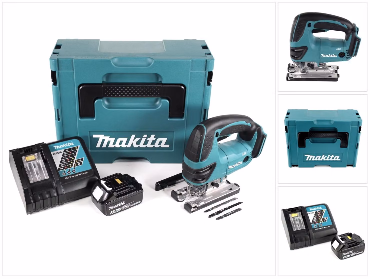 Makita DJV 180 RF1J Seghetto alternativo a batteria 18V + 1x Batteria 3,0Ah + Caricabatterie + Valigetta Makpac