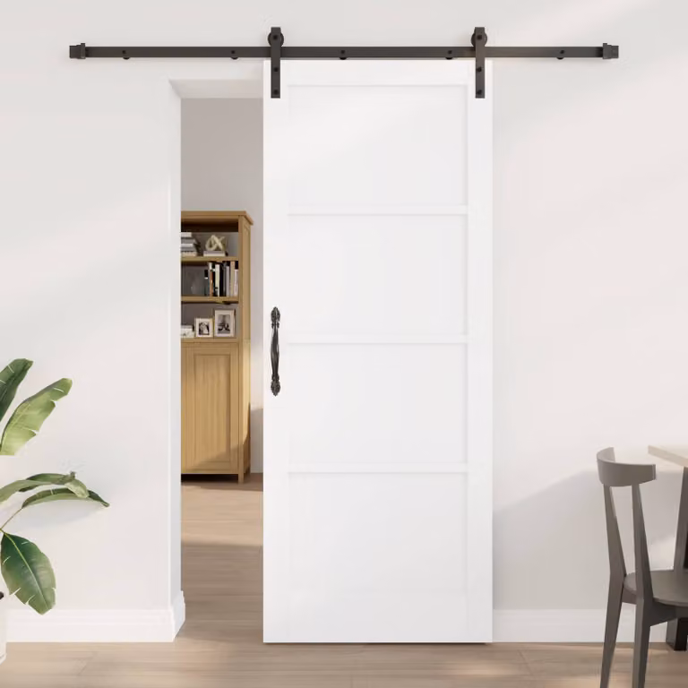 vidaXL Porta scorrevole 83 x 211 cm Legno ingegnerizzato Bianco e Nero
