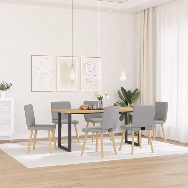 Sedie da Pranzo 6 pz Grigio Nuvola in Tessuto 3315553