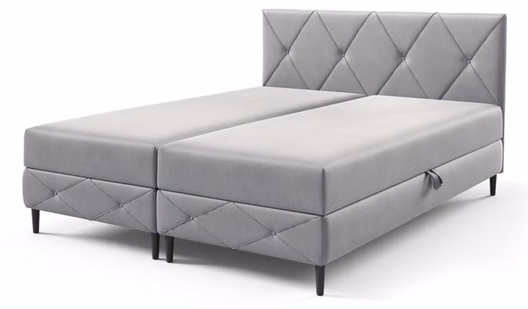 Letto con rete a molle Wianec, finitura grigio piombo, dimensioni 120 x 200 cm