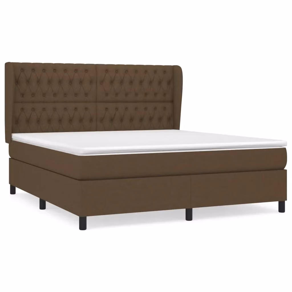Letto Ibrido vidaXL con Giroletto a Molle e Materasso, Marrone e Bianco, L/P/H: 180 x 203 x 128 cm – 2