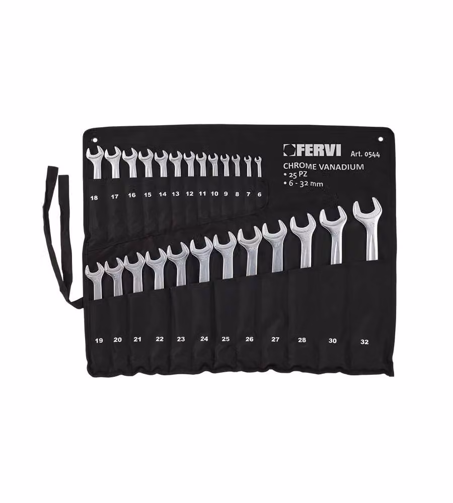 Fervi Set Chiavi Combinati 25pz Chrome Vanadio 6-32mm Argento